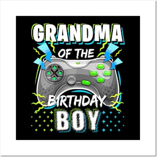 Grandma Of The Birthday Boy Matching Video Game Birthday Posters and Art